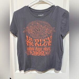 Hurley Graphic Tee XS Gray Sunny Daze 1999 Retro Beach Shirt